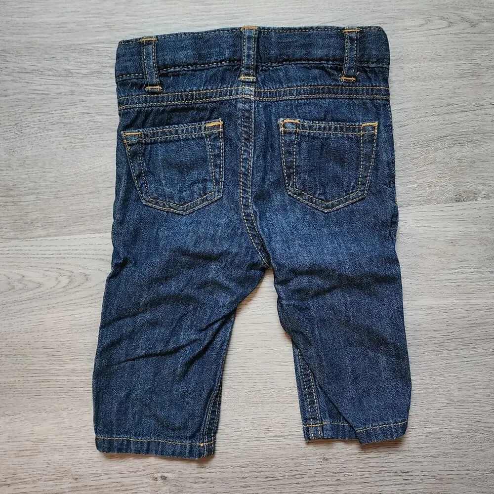 Carter's Boy's Infant Denim Pants Snap Button Closure Jeans Size 3 Months 3M